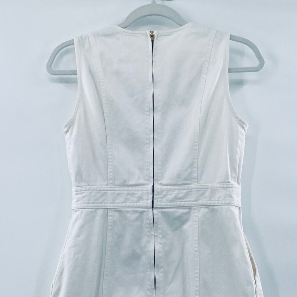 AMUR White Sleeveless Ruffle Front Button Mini Dress - Picture 7 of 14